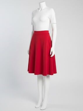 Cynthia Rowley Vibrant Fushia/Coral A-Line Midi Skirt Size S - NWT